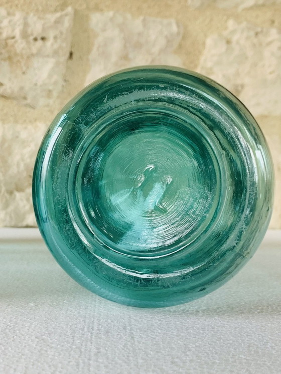 Image 1 of Pots en verre turquoise de Solidex, 1940s, ensemble de deux.
