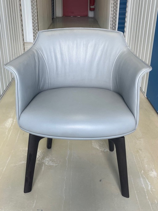 4x Poltrona Frau / Archibald sillas giratorias de cuero comedor