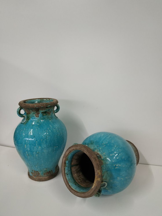 Image 1 of Set van 2 retro Spaanse stijl (sier) kruiken siervazen