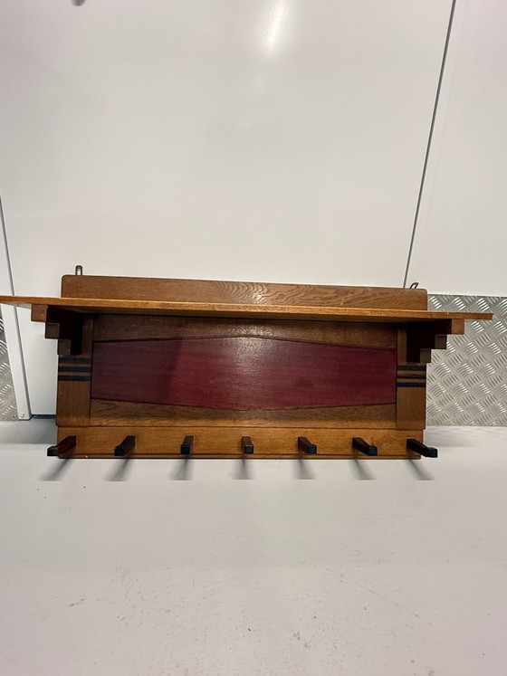 Appendiabiti da parete vintage in legno – Stile Art Déco / Scuola di Amsterdam – 7 ganci – Wood (photo 5 of 5)