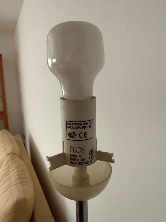 Flos Brera F2 Vloerlamp, wit en metaal, Vloerlampen, Glas, Modern (foto 4 van 5)