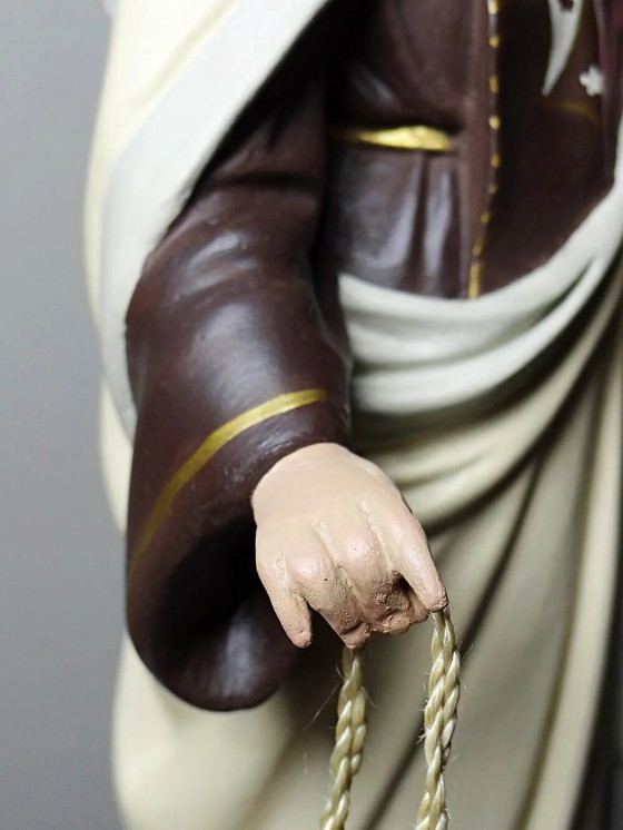 Statuetta gesso ND del Monte Carmelo, laboratori Olot, occhi di vetro, – Oggetti decorativi, Legno, Cromo (photo 16 of 17)