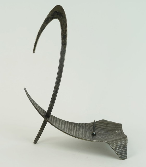 Image 1 of sculptural mid century modern brutalist iron CANDLE HOLDER 1960s 1970s