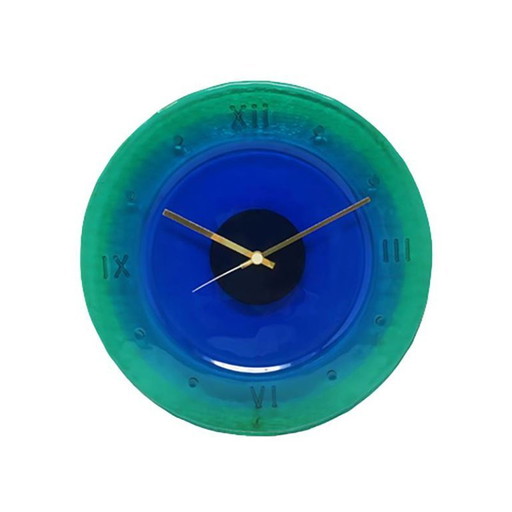 1960s Wall Clock in Murano Glass by "Cà Dei Vetrai". Made in Italy