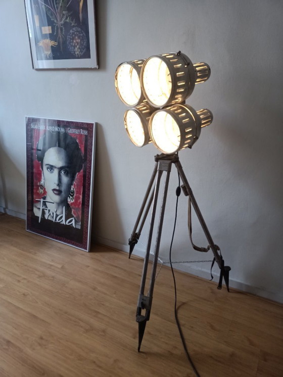 Image 1 of Cool vintage industrial tripod lamp