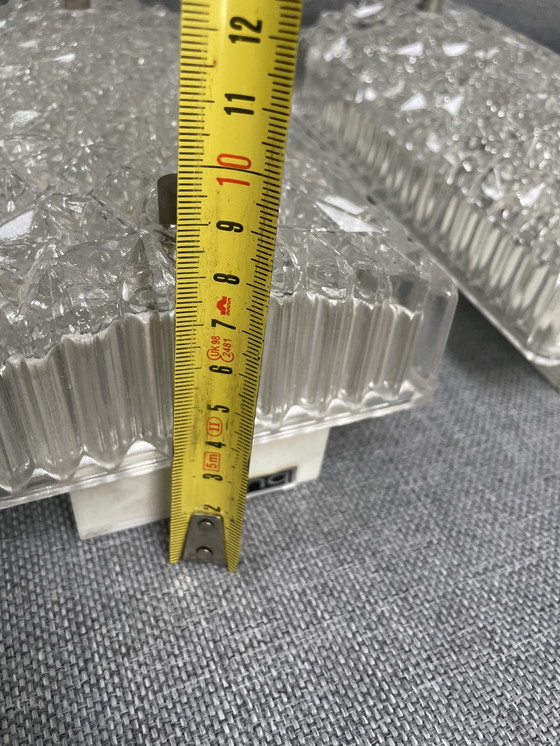 Image 1 of 2 vintage BUR wandlampen ijsglas kristal