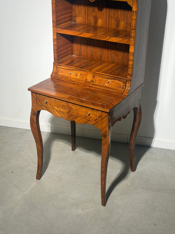 Antique English Marquetry Writing Desk / Secretary (photo 5 of 10)