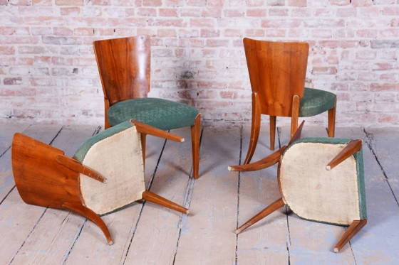 Set of 4 Original Art Deco Chairs, J. Halabala, UP Zavody, Chrome, Czech, 1940s – UP Závody, Dining chairs (photo 9 of 12)