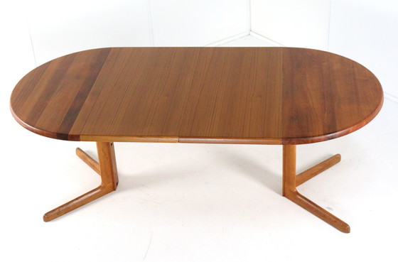 Image 1 of Table de salle à manger ronde extensible en teck massif danois 'Hurup' Vintage