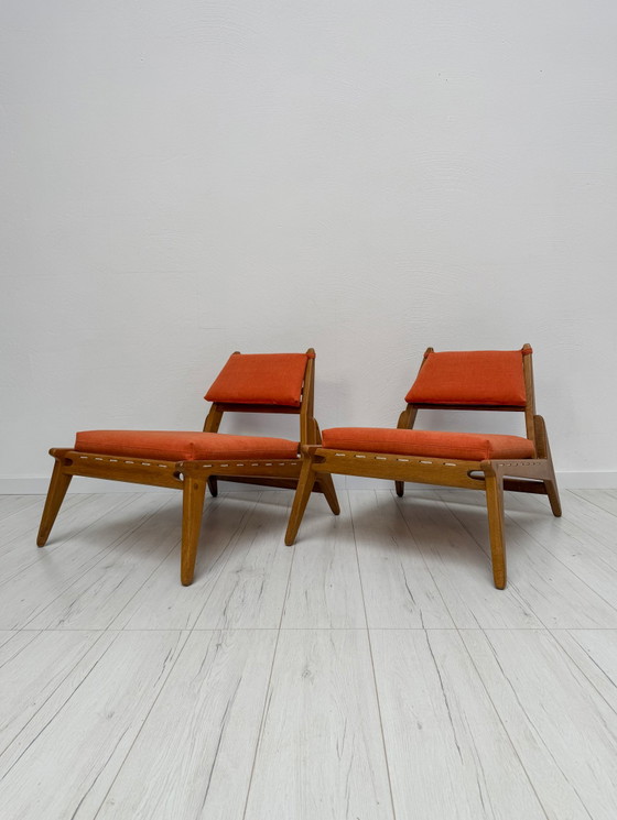 Image 1 of 1960s Vintage ‘Hunting Chair’ Lounge Seating Set with Ottomans by Heinz Heger for PGH Annaberg-Buchholz