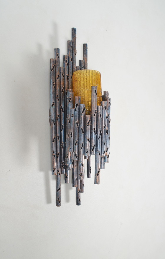 Image 1 of Brutalist Muurlamp Ontworpen Door Marcello Fantoni, Jaren '60