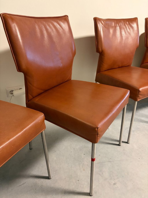 4x Design on Stock Dining Chairs – eetkamerstoelen, Metal, Leather (photo 2 of 5)