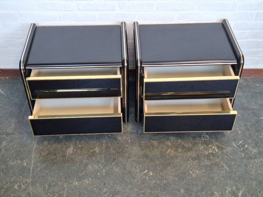 2 comodini "stile hotel chic" anni '70
