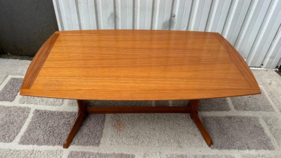 Image 1 of Mid-century salontafel in hoogte verstelbaar en uitschuifbaar