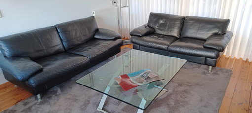 Combinazione di sedute moderne in pelle nera del marchio Erpo 