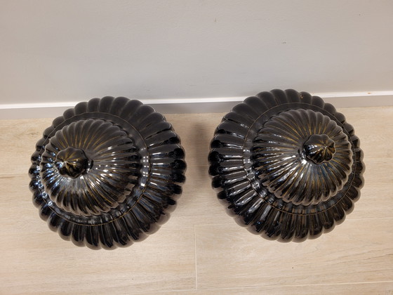 Image 1 of Coppia di vasi/giare in ceramica nera, metà del XX secolo - Italia