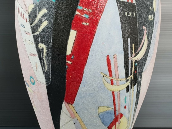 Image 1 of SUPERB & IMPORTANT VINTAGE ITALIAN VASE 1980 CERAMIC 80S 80'S 80s