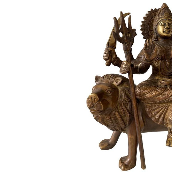 Durga de Bronce sobre León – Antigua Estatua Diosa Hindú – Esculturas, Bronze (photo 11 of 13)