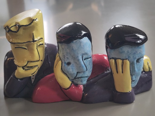 Herman Brood, resin sculpture, hear-see-speak-silence.