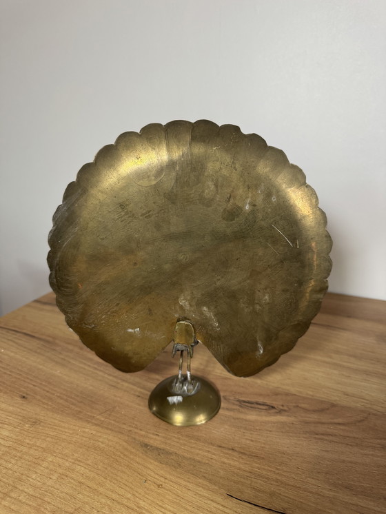 Image 1 of Large decorative brass peacock