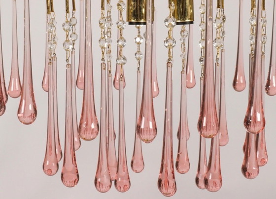 Image 1 of Lampadario a goccia in vetro di Murano anni '70