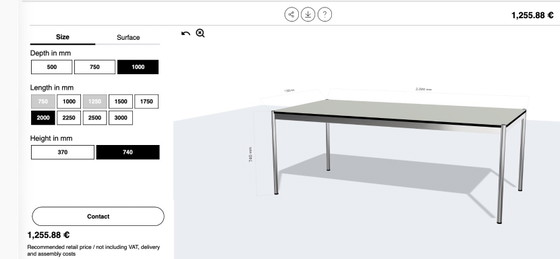 Image 1 of USM Haller bureau tafel