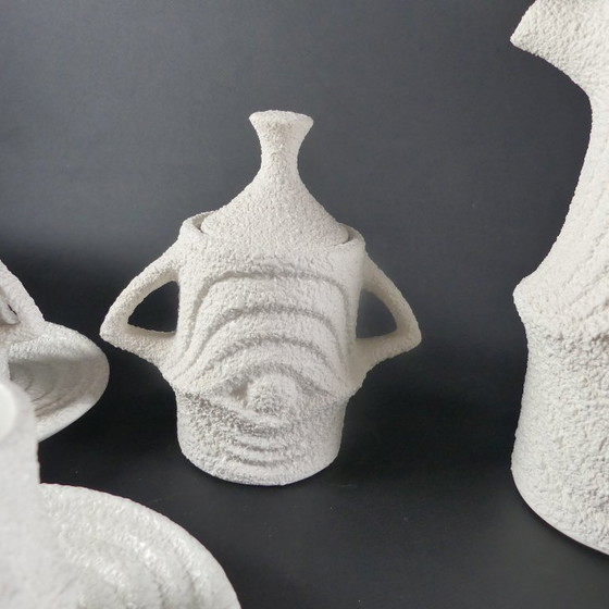 Image 1 of Service à moka en porcelaine Op Art des années 1970