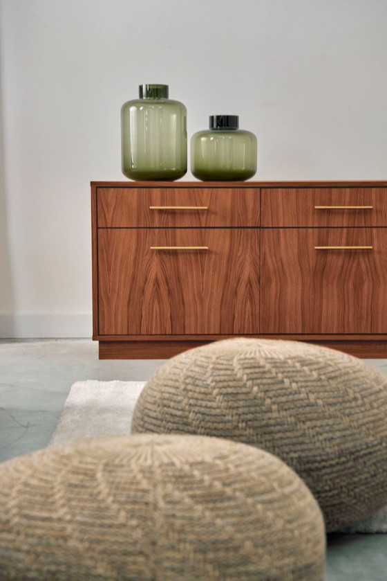 Image 1 of Dressoir van gebeitst teakhout T-S10 met zes laden