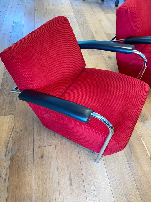 Leolux Scylla red rib 2 pieces as new