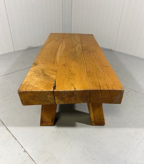 Image 1 of Brutalist robust hardwood coffee table 1960s