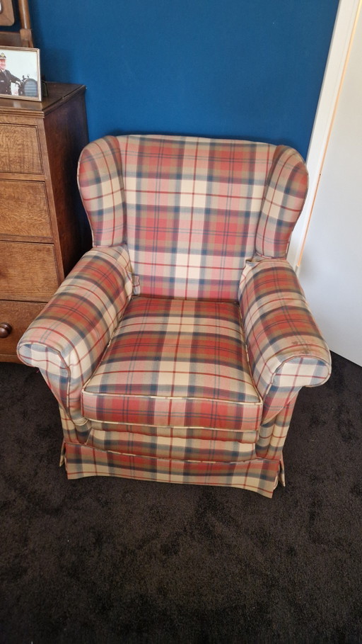 Classic Wingback Armchair with Scottish Tartan | Country Style Armchair