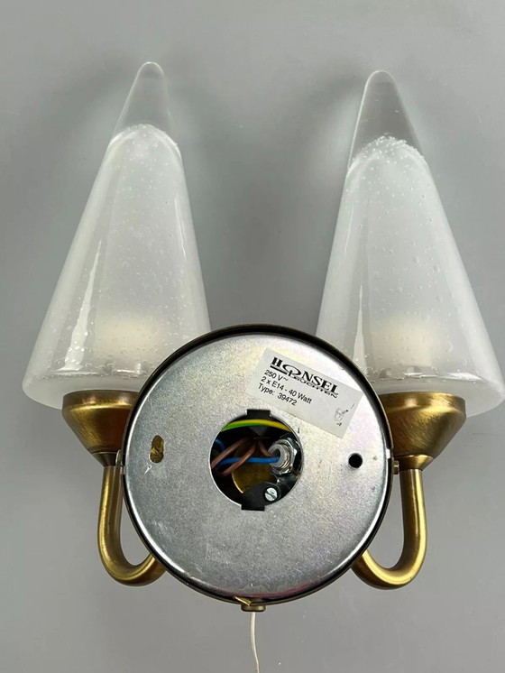 Image 1 of 60's 70's Lampe Lampe murale Wall Sconce Honsel Glas Space Age Design