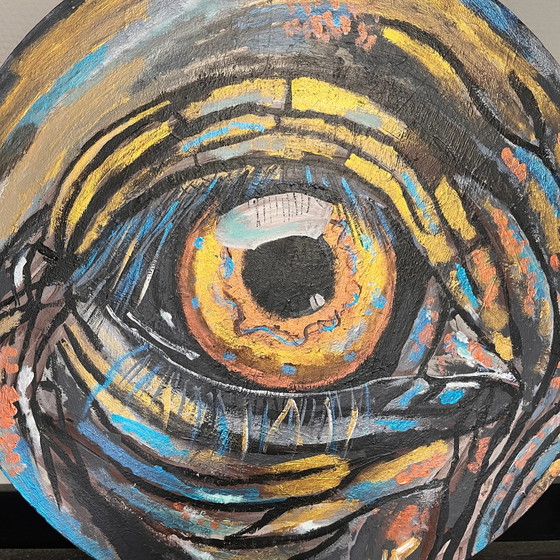 Painting Elephant Eye Round 50 cm – Art, Canvas (photo 3 of 9)