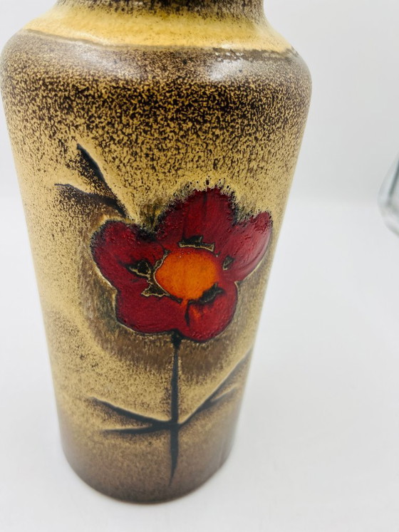 Image 1 of Scheurich vase, shape 517, floral decoration by Heinz Siery