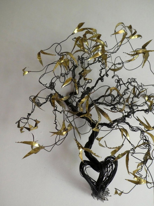 Brass Wall Sculpture by Daniel D'Haeseleer, 1970s