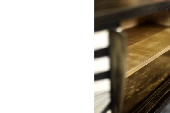 Image 1 of Scandinavian Sideboard in Birch with Hand-Painted Op-Art Pattern, 1960s