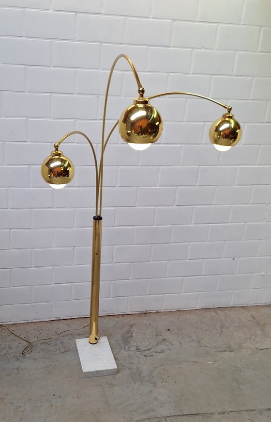 Image 1 of Booglamp vintage 3 armen goudkleur.