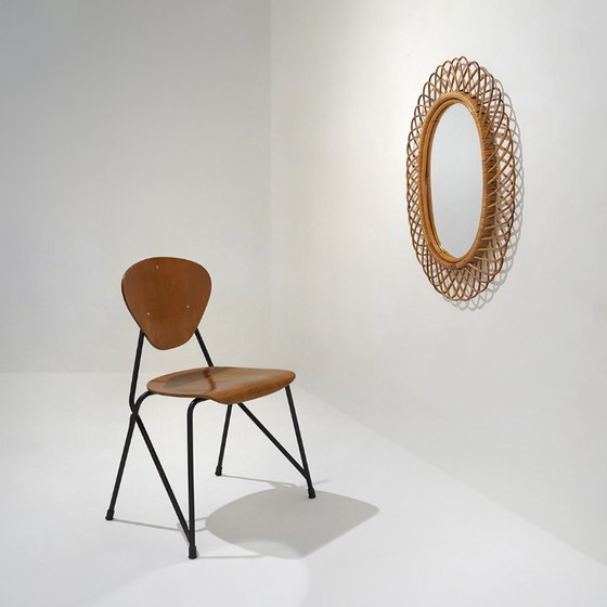 Wall Mirror With Rattan Frame, 1950s – Glass (photo 15 of 15)