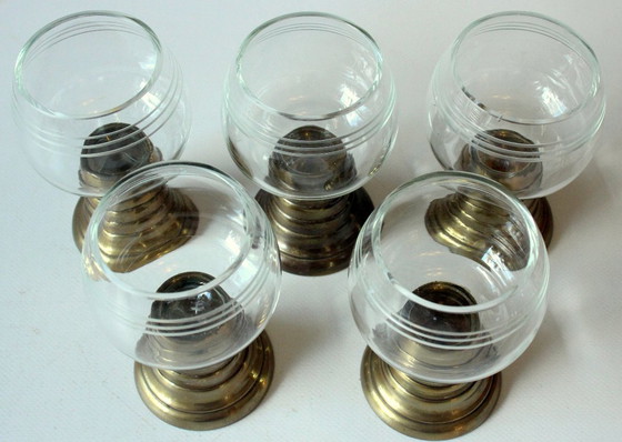 Image 1 of 5 Verres à vin antiques faits à la main - Böhme & Hennen, Dresde - 1920s