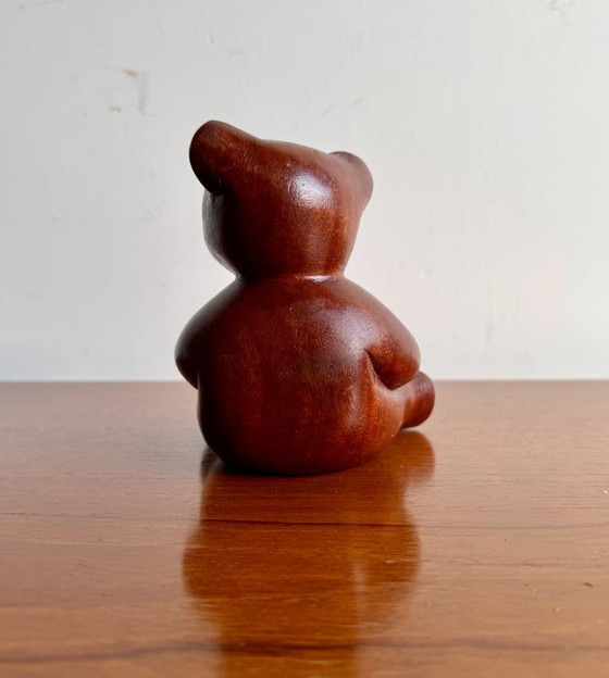 Image 1 of Vintage houten teddybeer
