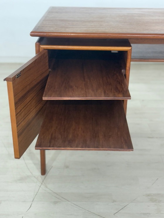Image 1 of Danish teak desk freestanding office desk Henning Kjaernulf