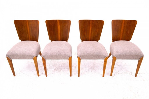 Set of 4 chairs designed by J. Halabala, 1930s.