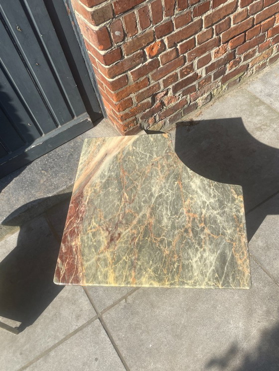 Image 1 of Set van 2 marmeren/natuurstenen bijzettafels op wielen