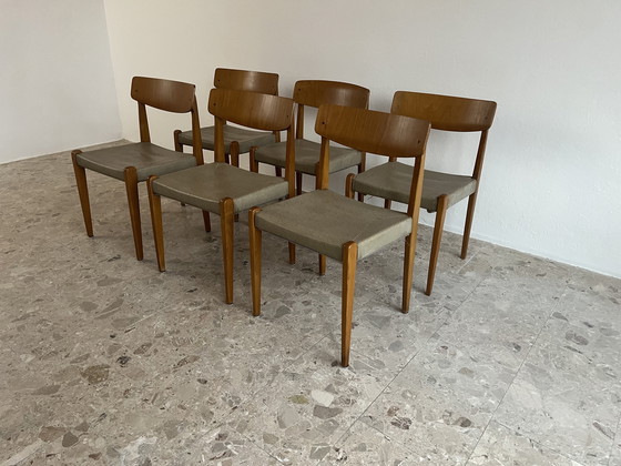 Image 1 of Mid-century dining chairs, set of 6; Thonet, model 640L