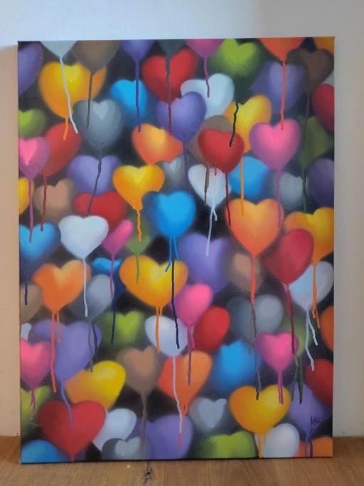 Peinture à la bombe "Le 3e Orgasme" par Arsh Mandrome 80x60cm