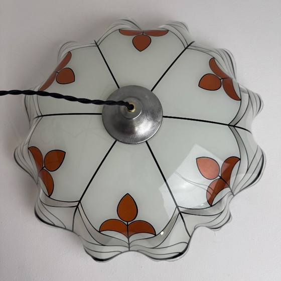 Grote Vintage Hanglamp uit de jaren 80, Hanglampen, Metaal, Wit, Design (foto 6 van 8)