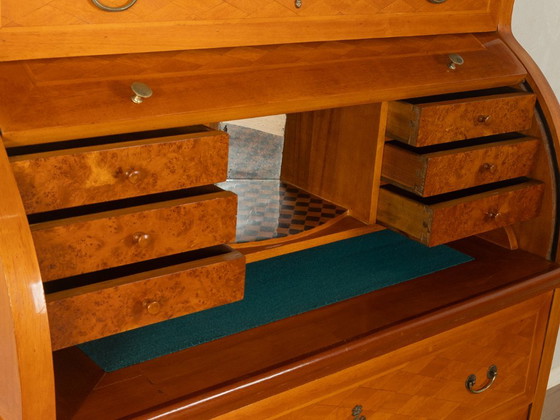 Biedermeier cylinder desk, circa 1840, cherrywood, Brown (photo 9 of 10)