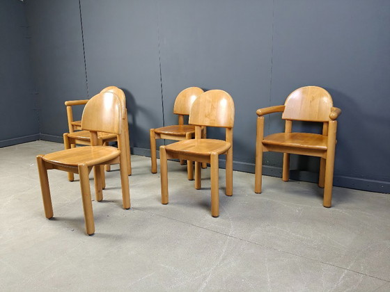 Image 1 of Rainer Daumiller pine wood dining chairs for Hirtshals Savvaerk set of 6, 1980s