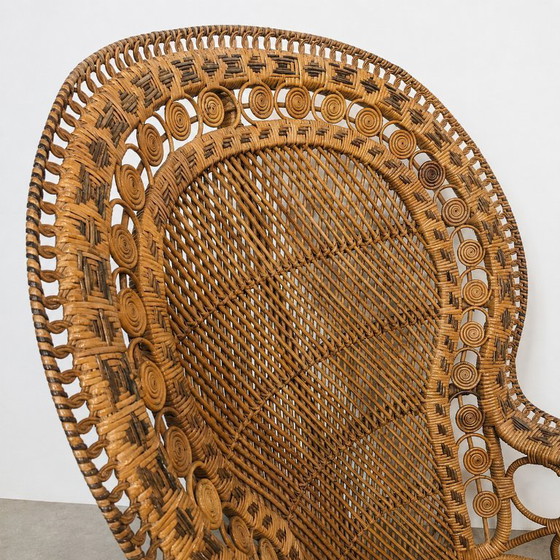 Image 1 of Vintage pauwenstoel van natuurlijk rotan — jaren 70
