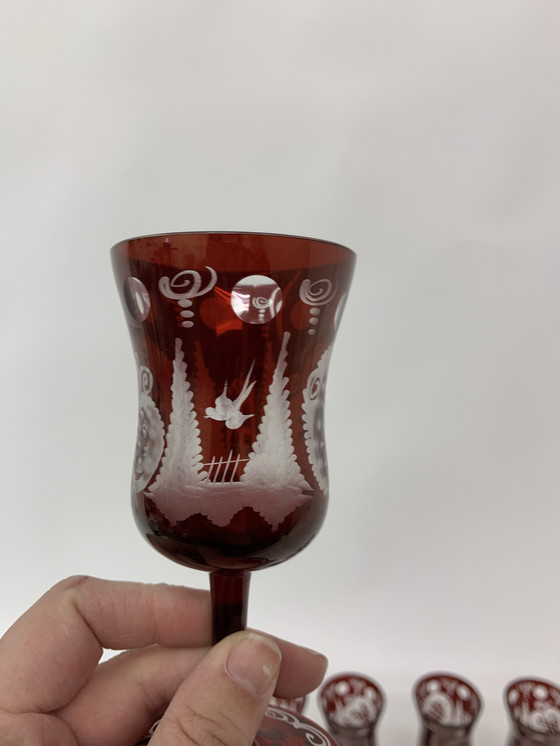 Image 1 of Set di 8 bicchieri e vasi di cristallo Egermann Bohemian